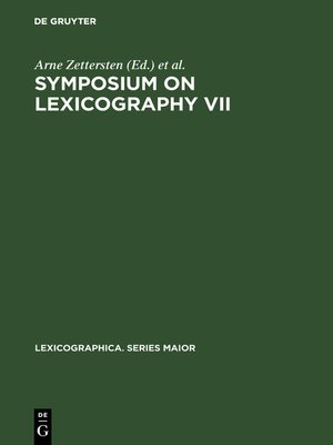 cover image of Symposium on Lexicography VII